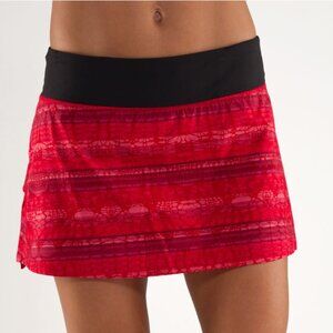 Lululemon Pace Setter Skirt Make Davie Run Crazy Print / Black